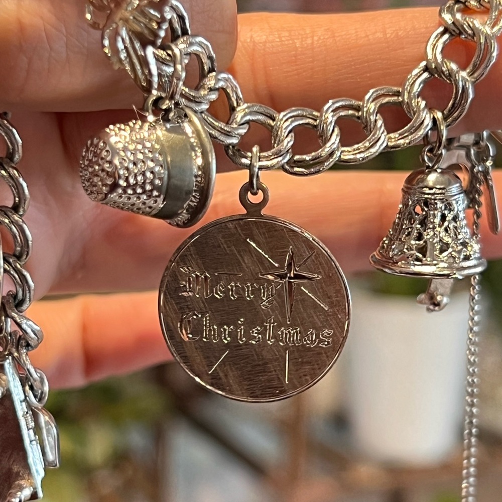 Monet Vintage Silver Charm Bracelet Mechanical Piano and Sterling Silver Charms - Picture 14 of 17